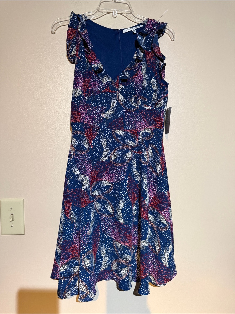 Collective Concepts Navy Blue Floral Print Dress